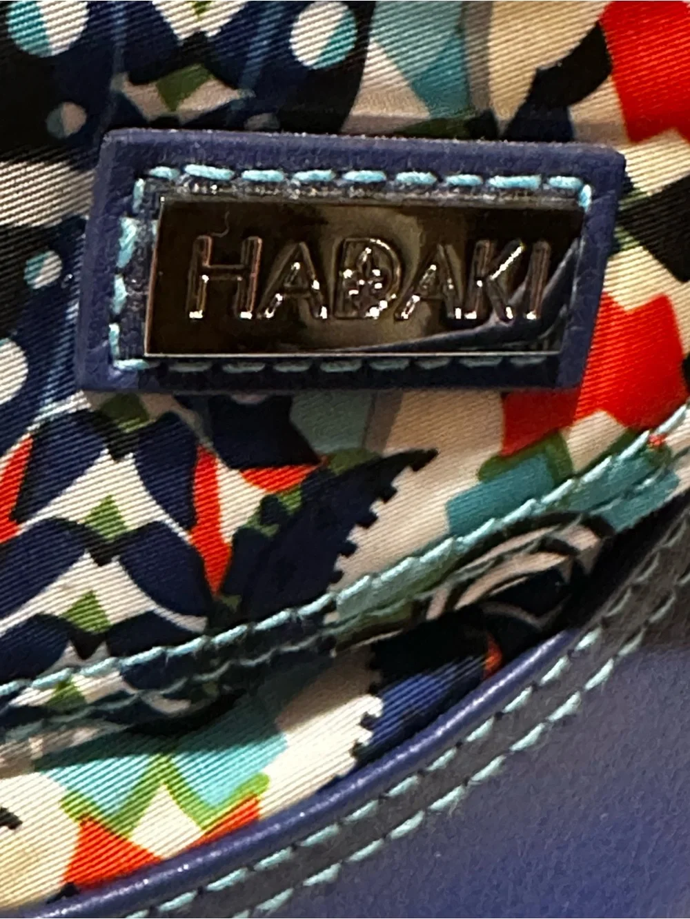 HADAKI New Orleans French Market Large Tote Bag Blue Travel Vacation Resort